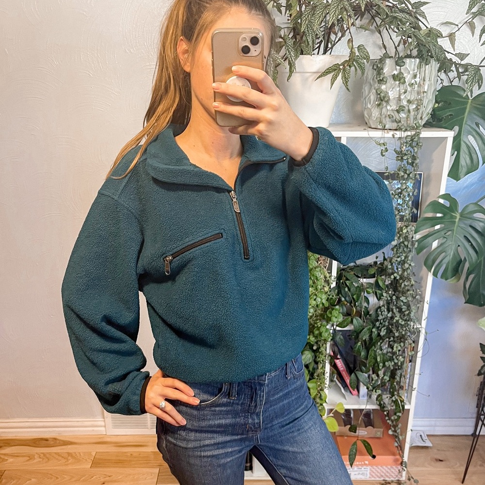 The North Face 90's Vintage Fleece Pullover Half Zip Oversized Cropped Pocket